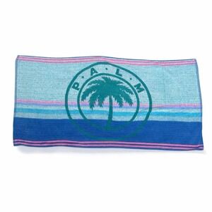 Vintage 90s Seven seas Beach Towel Retro Palm Trees  Terry Cloth